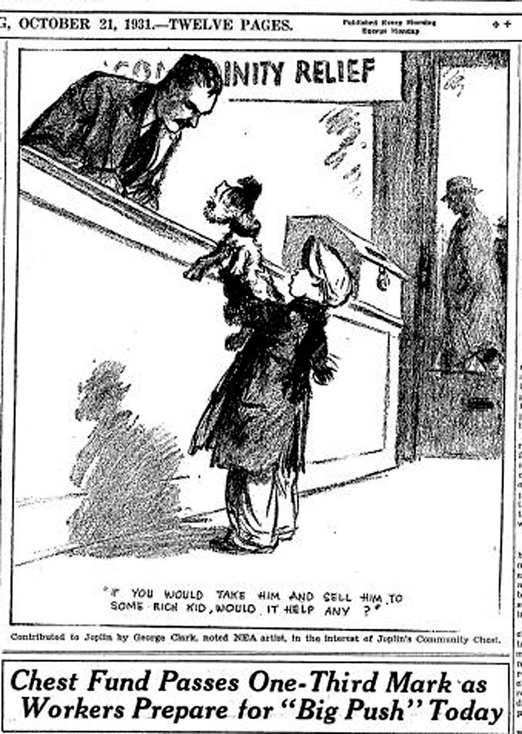 051521 George Clark Joplin-Globe-Oct-21-1931-p-1